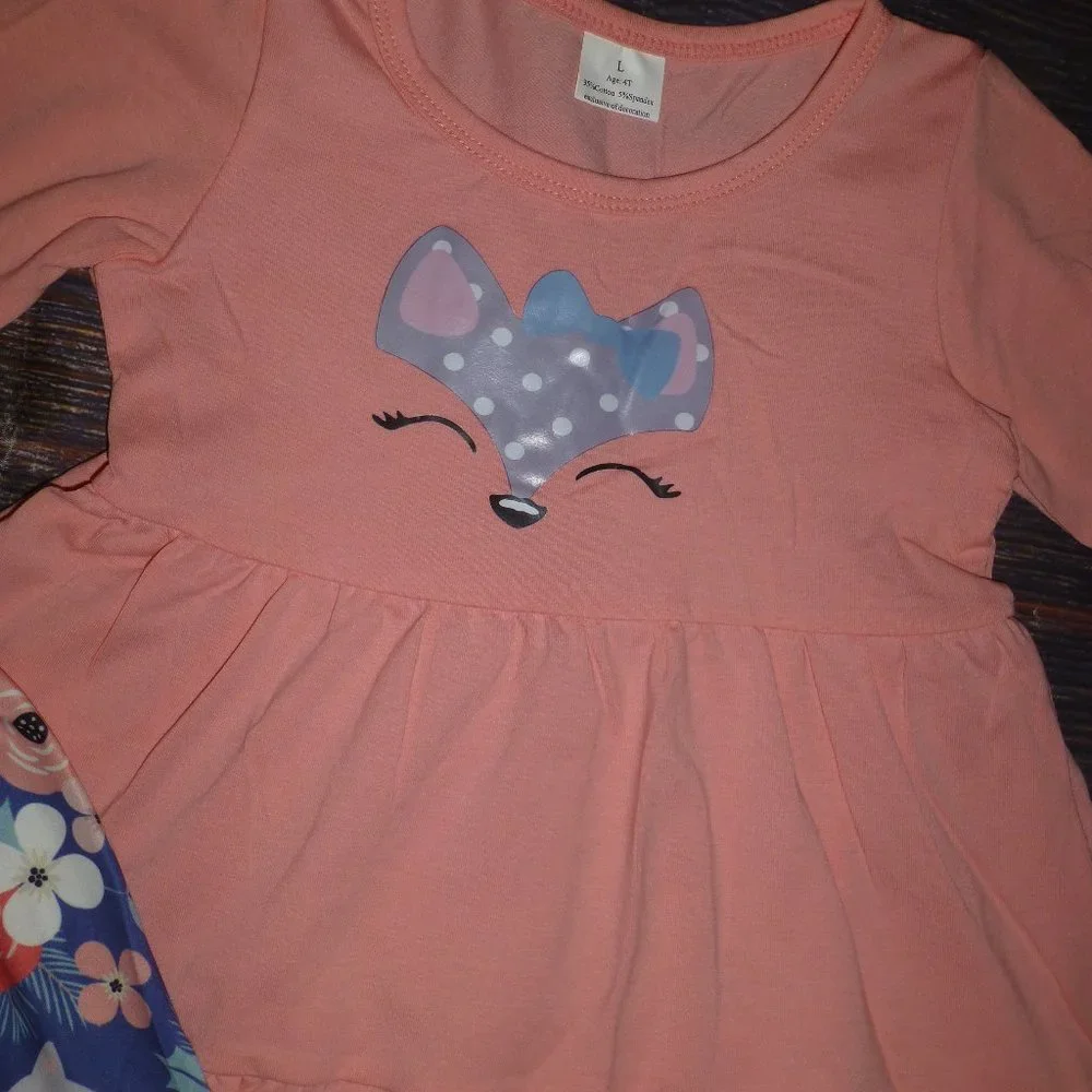 Fox Boutique Hi Low Tunic & Bell Bottoms Girls Outfit Set